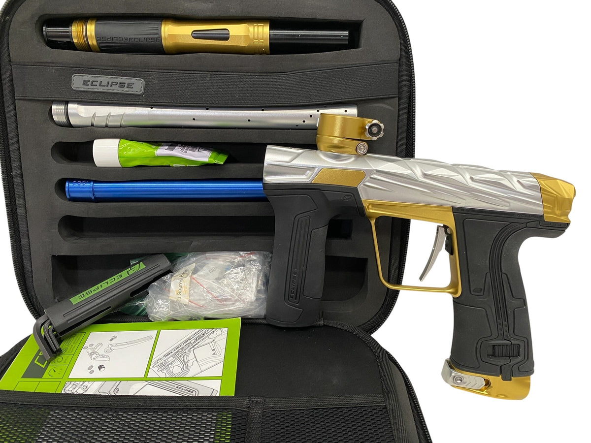 Used Planet Eclipse Infamous Diamond Skull CS3 Silver/Gold Paintball Gun Paintball Gun from CPXBrosPaintball Buy/Sell/Trade Paintball Markers, New Paintball Guns, Paintball Hoppers, Paintball Masks, and Hormesis Headbands