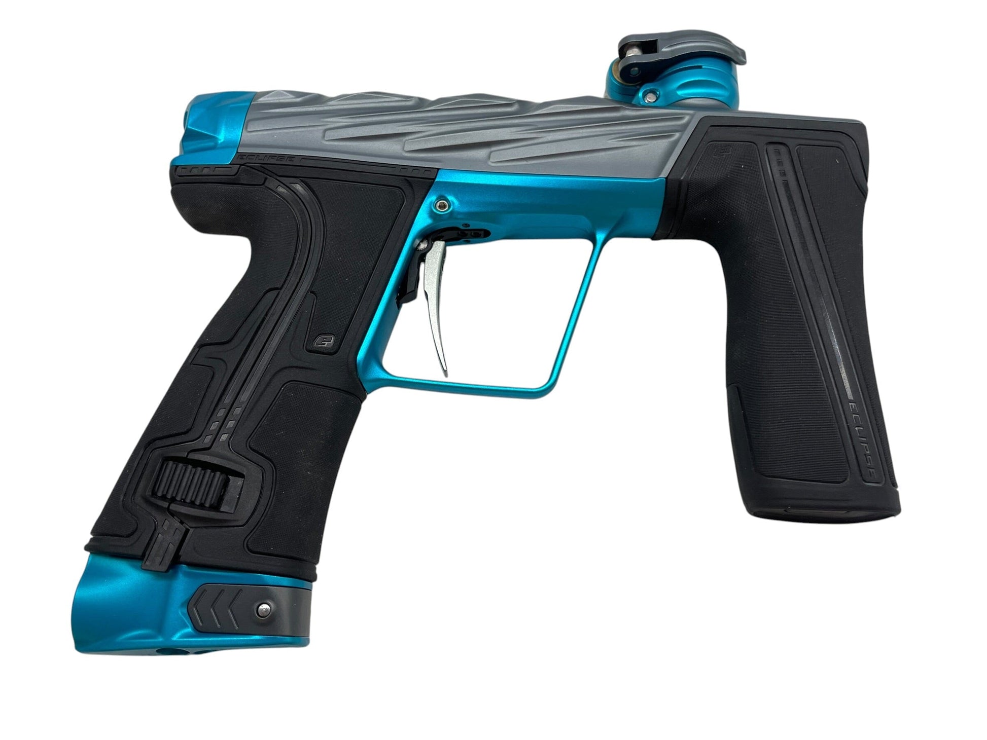 Used Planet Eclipse Infamous Diamond Skull Geo R5 Grey/Teal Paintball Gun Paintball Gun from CPXBrosPaintball Buy/Sell/Trade Paintball Markers, New Paintball Guns, Paintball Hoppers, Paintball Masks, and Hormesis Headbands