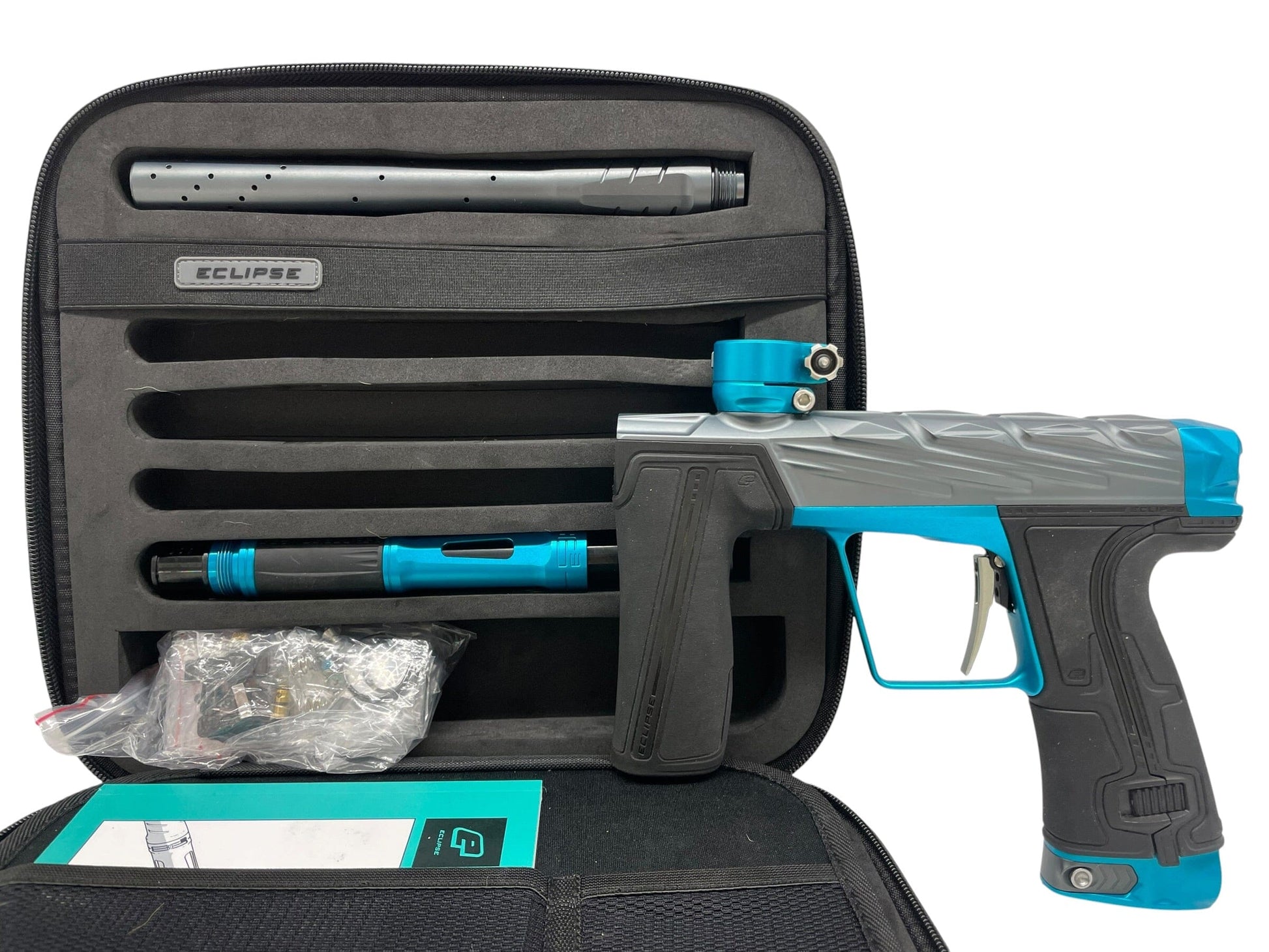 Used Planet Eclipse Infamous Diamond Skull Geo R5 Grey/Teal Paintball Gun Paintball Gun from CPXBrosPaintball Buy/Sell/Trade Paintball Markers, New Paintball Guns, Paintball Hoppers, Paintball Masks, and Hormesis Headbands