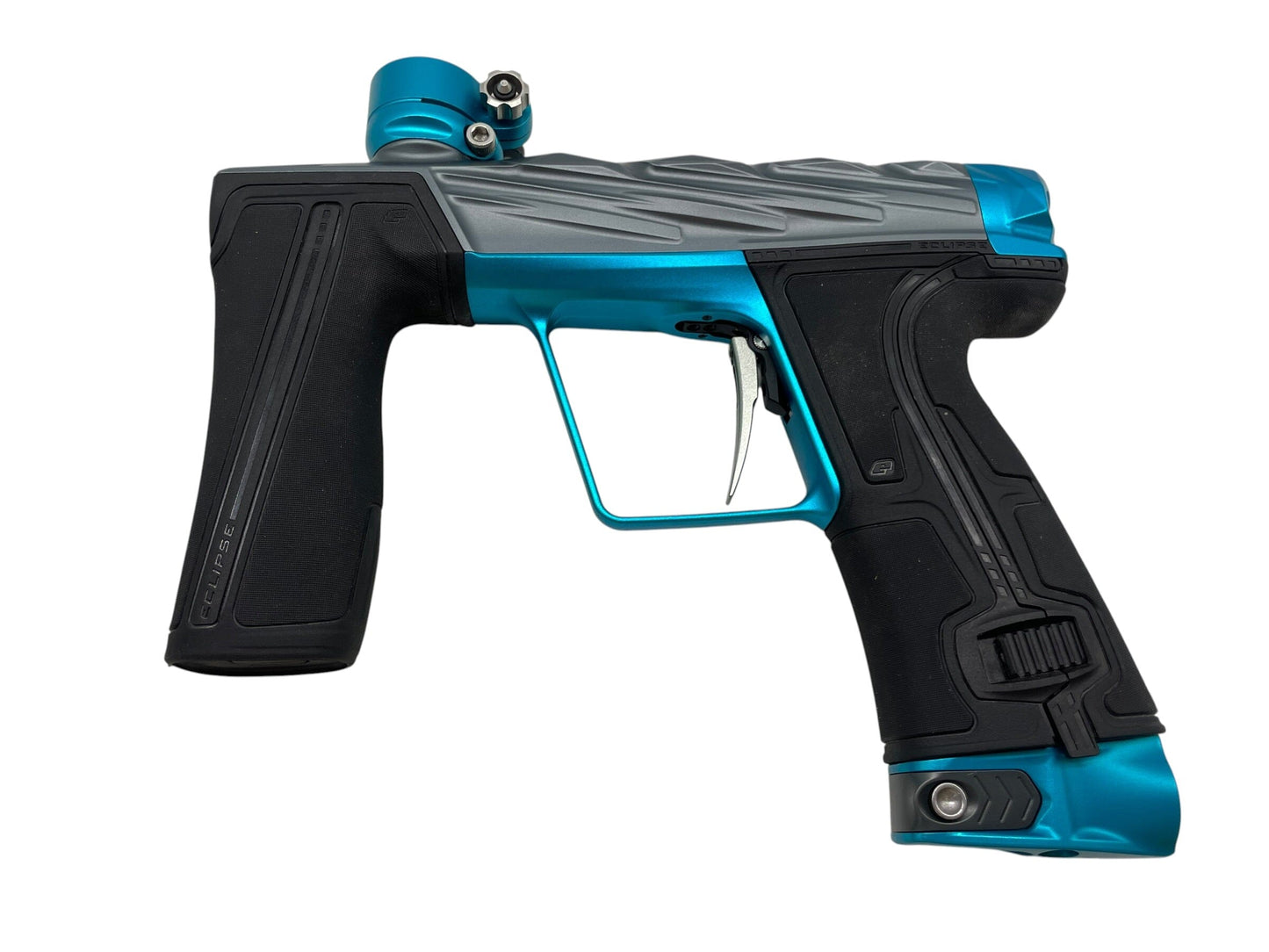 Used Planet Eclipse Infamous Diamond Skull Geo R5 Grey/Teal Paintball Gun Paintball Gun from CPXBrosPaintball Buy/Sell/Trade Paintball Markers, New Paintball Guns, Paintball Hoppers, Paintball Masks, and Hormesis Headbands