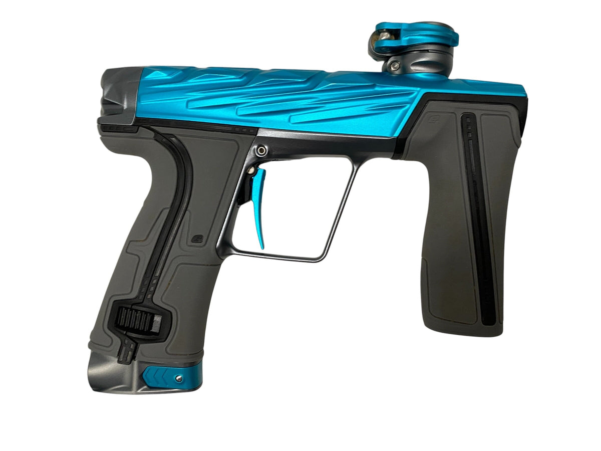 Used Planet Eclipse Infamous Diamond Skull Geo R5 Teal/Grey Paintball Gun Paintball Gun from CPXBrosPaintball Buy/Sell/Trade Paintball Markers, New Paintball Guns, Paintball Hoppers, Paintball Masks, and Hormesis Headbands