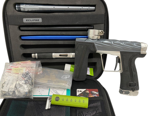 Used Planet Eclipse Infamous Geo R5 Grey/Silver Paintball Gun Paintball Gun from CPXBrosPaintball Buy/Sell/Trade Paintball Markers, New Paintball Guns, Paintball Hoppers, Paintball Masks, and Hormesis Headbands