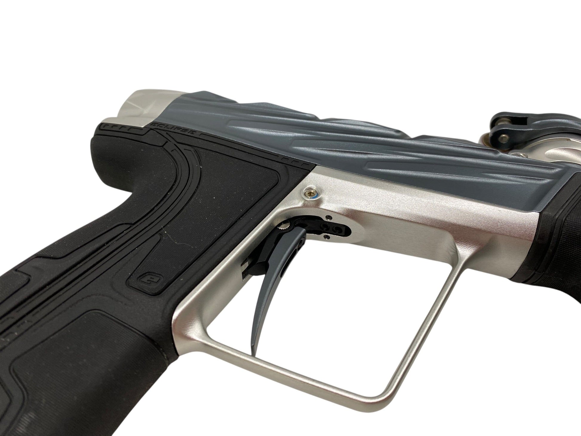 Used Planet Eclipse Infamous Geo R5 Grey/Silver Paintball Gun Paintball Gun from CPXBrosPaintball Buy/Sell/Trade Paintball Markers, New Paintball Guns, Paintball Hoppers, Paintball Masks, and Hormesis Headbands