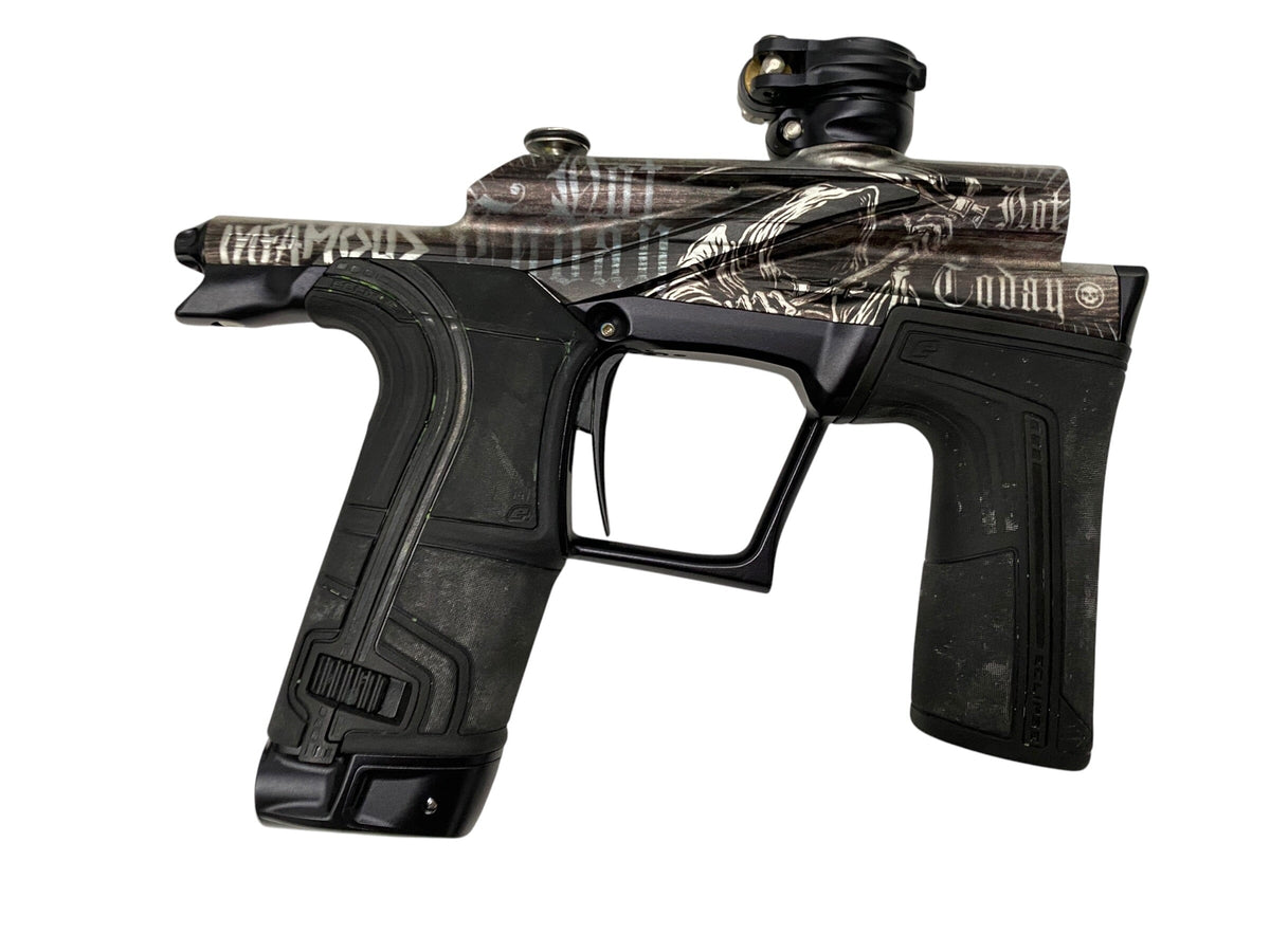 Used Planet Eclipse Infamous Not Today Death Lv2 Paintball Gun Paintball Gun from CPXBrosPaintball Buy/Sell/Trade Paintball Markers, New Paintball Guns, Paintball Hoppers, Paintball Masks, and Hormesis Headbands