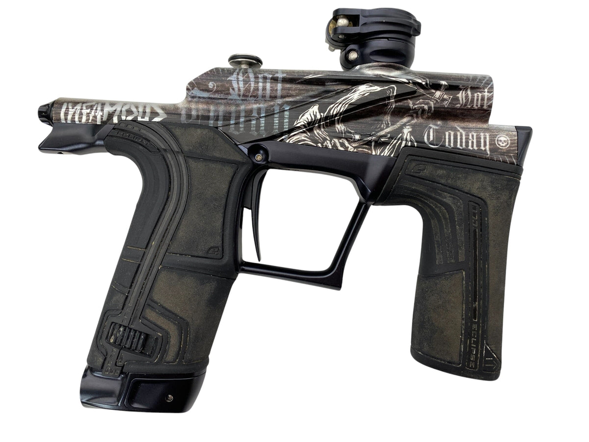 Used Planet Eclipse Infamous "Not Today Death" LV2 Paintball Gun Paintball Gun from CPXBrosPaintball Buy/Sell/Trade Paintball Markers, New Paintball Guns, Paintball Hoppers, Paintball Masks, and Hormesis Headbands