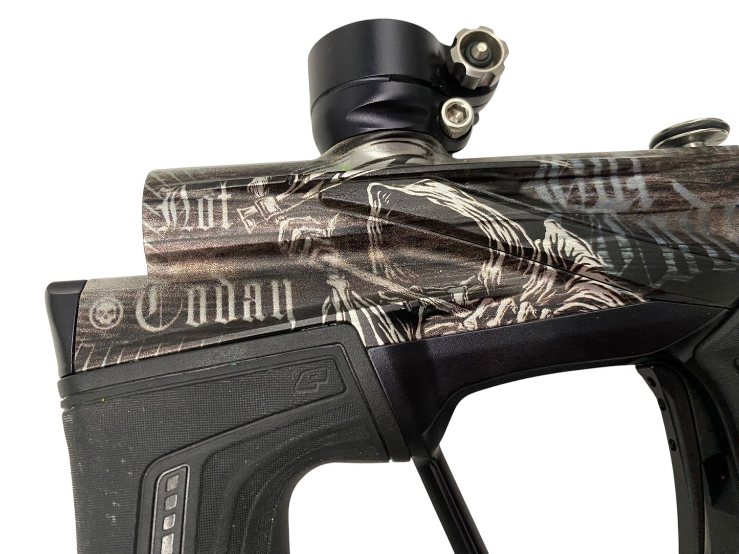 Used Planet Eclipse Infamous Not Today Death Lv2 Paintball Gun Paintball Gun from CPXBrosPaintball Buy/Sell/Trade Paintball Markers, New Paintball Guns, Paintball Hoppers, Paintball Masks, and Hormesis Headbands