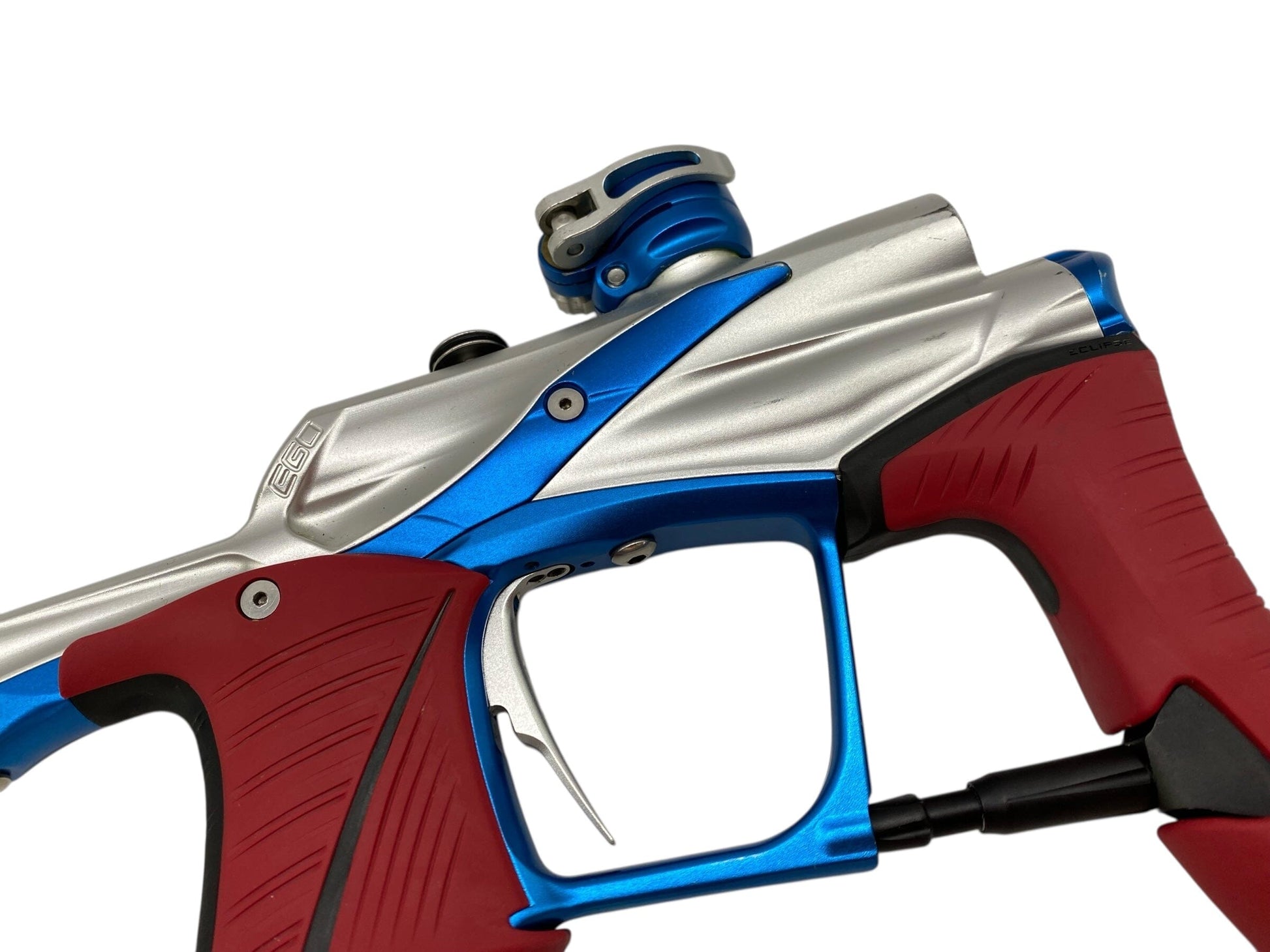Used Planet Eclipse Lv1.5 Paintball Gun Silver/Blue Paintball Gun from CPXBrosPaintball Buy/Sell/Trade Paintball Markers, New Paintball Guns, Paintball Hoppers, Paintball Masks, and Hormesis Headbands