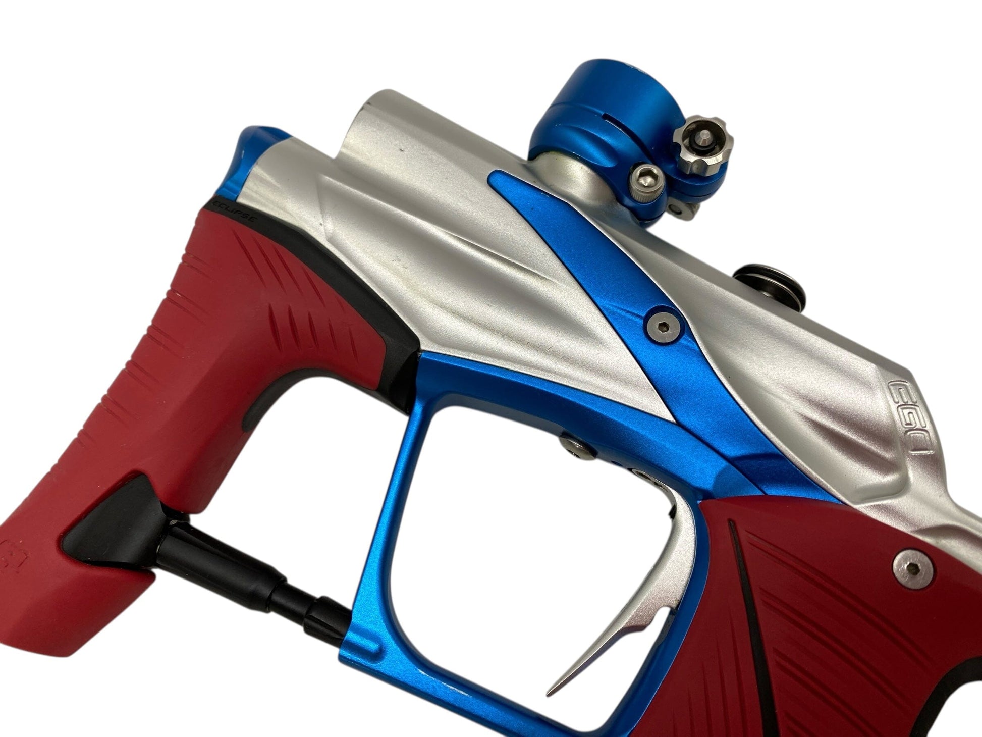 Used Planet Eclipse Lv1.5 Paintball Gun Silver/Blue Paintball Gun from CPXBrosPaintball Buy/Sell/Trade Paintball Markers, New Paintball Guns, Paintball Hoppers, Paintball Masks, and Hormesis Headbands