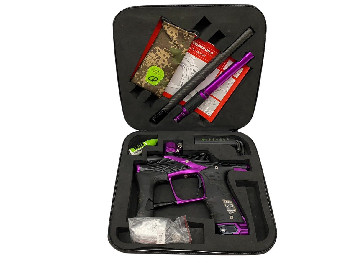 Used Planet Eclipse LV1.6 Fossil Black/Purple Paintball Gun Paintball Gun from CPXBrosPaintball Buy/Sell/Trade Paintball Markers, New Paintball Guns, Paintball Hoppers, Paintball Masks, and Hormesis Headbands