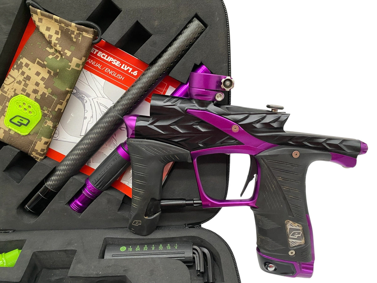 Used Planet Eclipse LV1.6 Fossil Black/Purple Paintball Gun Paintball Gun from CPXBrosPaintball Buy/Sell/Trade Paintball Markers, New Paintball Guns, Paintball Hoppers, Paintball Masks, and Hormesis Headbands
