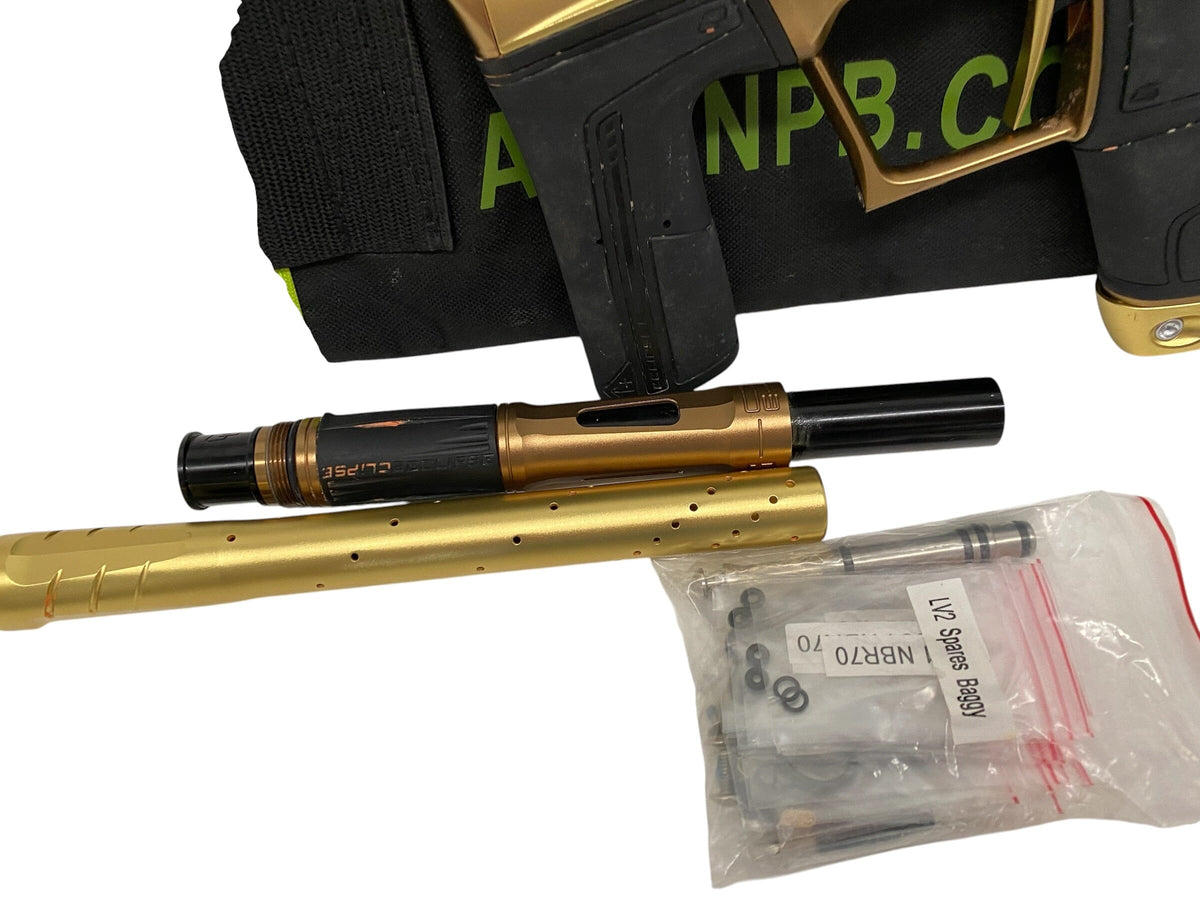 Used Planet Eclipse LV2 Gold/Bronze Paintball Gun Paintball Gun from CPXBrosPaintball Buy/Sell/Trade Paintball Markers, New Paintball Guns, Paintball Hoppers, Paintball Masks, and Hormesis Headbands