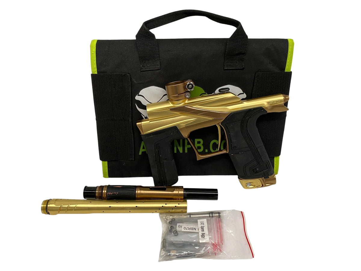 Used Planet Eclipse LV2 Gold/Bronze Paintball Gun Paintball Gun from CPXBrosPaintball Buy/Sell/Trade Paintball Markers, New Paintball Guns, Paintball Hoppers, Paintball Masks, and Hormesis Headbands
