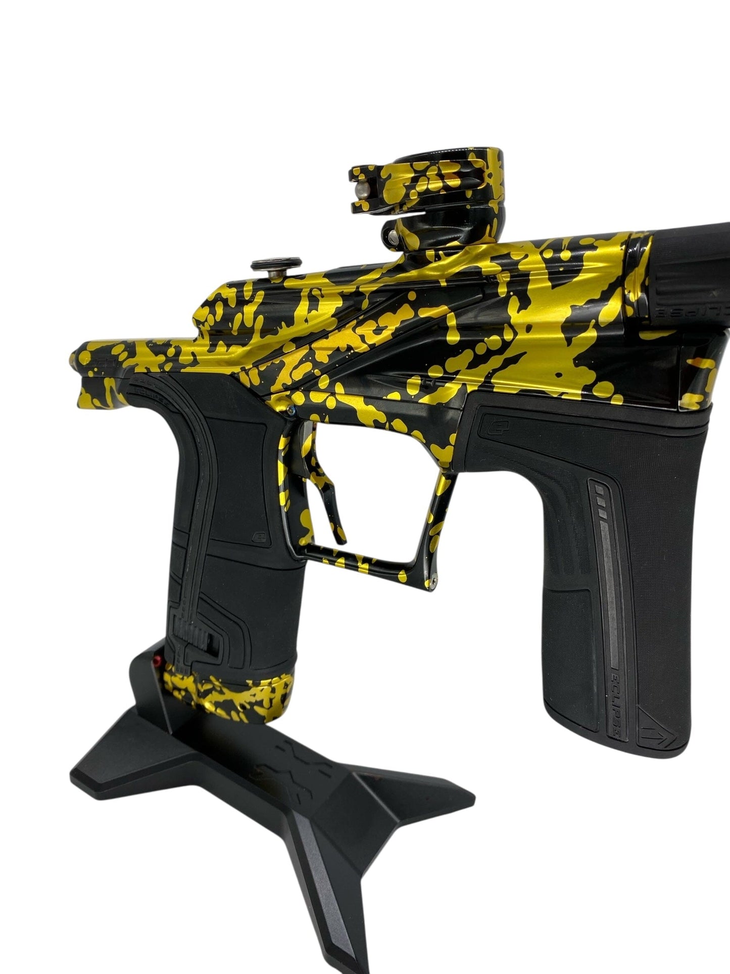 Used Planet Eclipse Lv2 Paintball Gun Black/Gold Splash Paintball Gun from CPXBrosPaintball Buy/Sell/Trade Paintball Markers, New Paintball Guns, Paintball Hoppers, Paintball Masks, and Hormesis Headbands