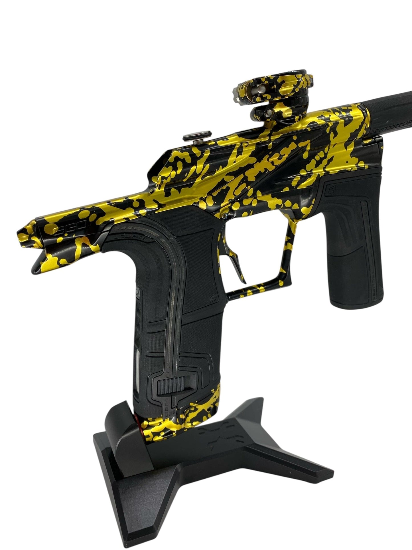 Used Planet Eclipse Lv2 Paintball Gun Black/Gold Splash Paintball Gun from CPXBrosPaintball Buy/Sell/Trade Paintball Markers, New Paintball Guns, Paintball Hoppers, Paintball Masks, and Hormesis Headbands