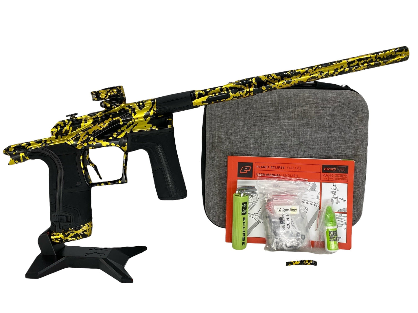 Used Planet Eclipse Lv2 Paintball Gun Black/Gold Splash Paintball Gun from CPXBrosPaintball Buy/Sell/Trade Paintball Markers, New Paintball Guns, Paintball Hoppers, Paintball Masks, and Hormesis Headbands