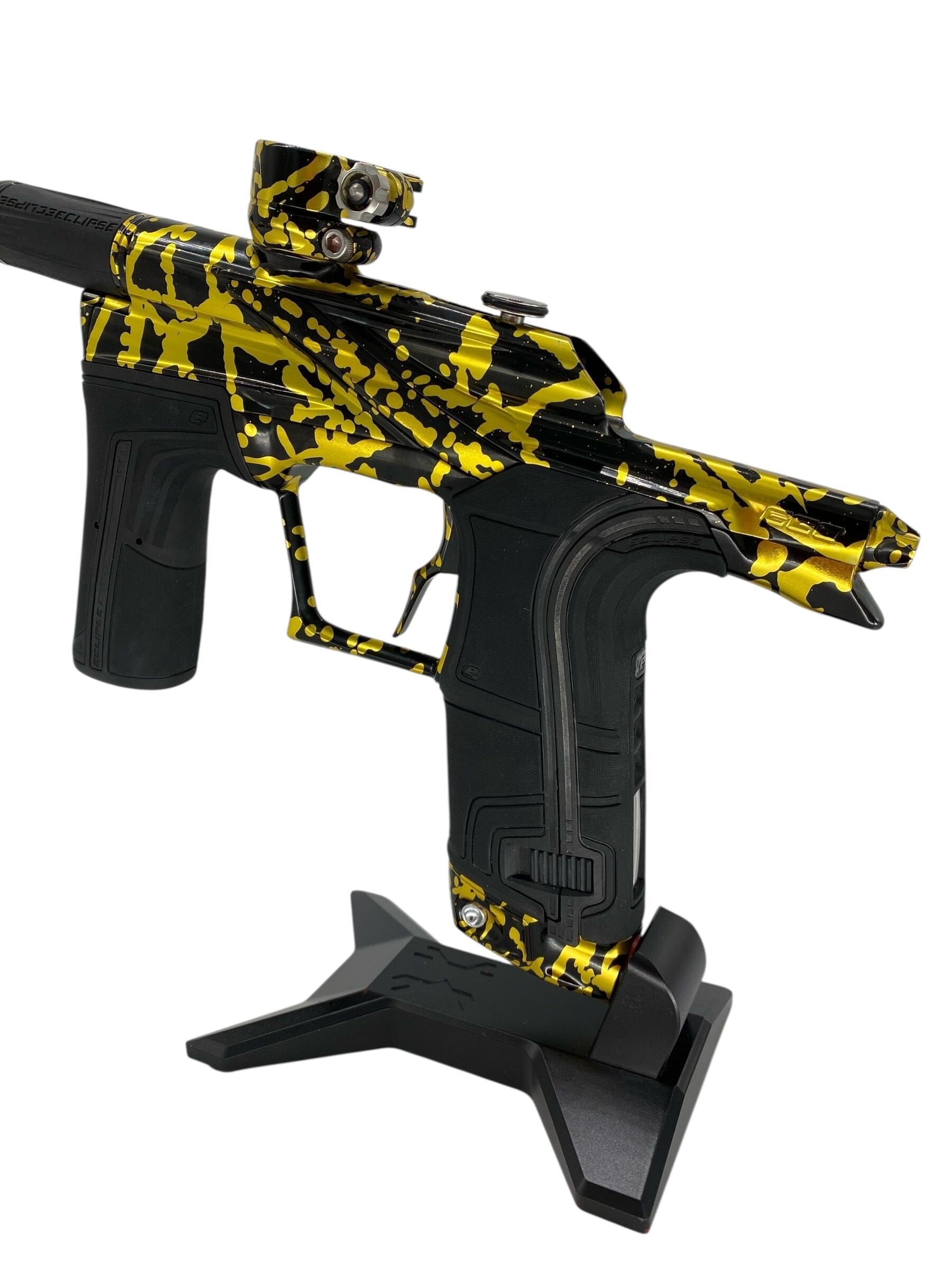 Used Planet Eclipse Lv2 Paintball Gun Black/Gold Splash Paintball Gun from CPXBrosPaintball Buy/Sell/Trade Paintball Markers, New Paintball Guns, Paintball Hoppers, Paintball Masks, and Hormesis Headbands