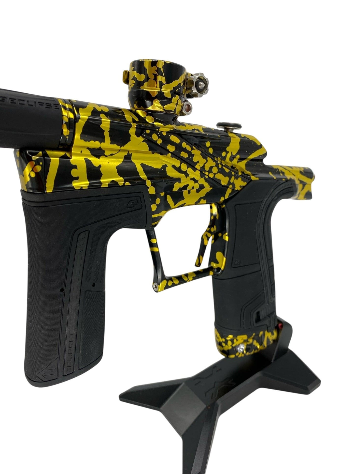 Used Planet Eclipse Lv2 Paintball Gun Black/Gold Splash Paintball Gun from CPXBrosPaintball Buy/Sell/Trade Paintball Markers, New Paintball Guns, Paintball Hoppers, Paintball Masks, and Hormesis Headbands