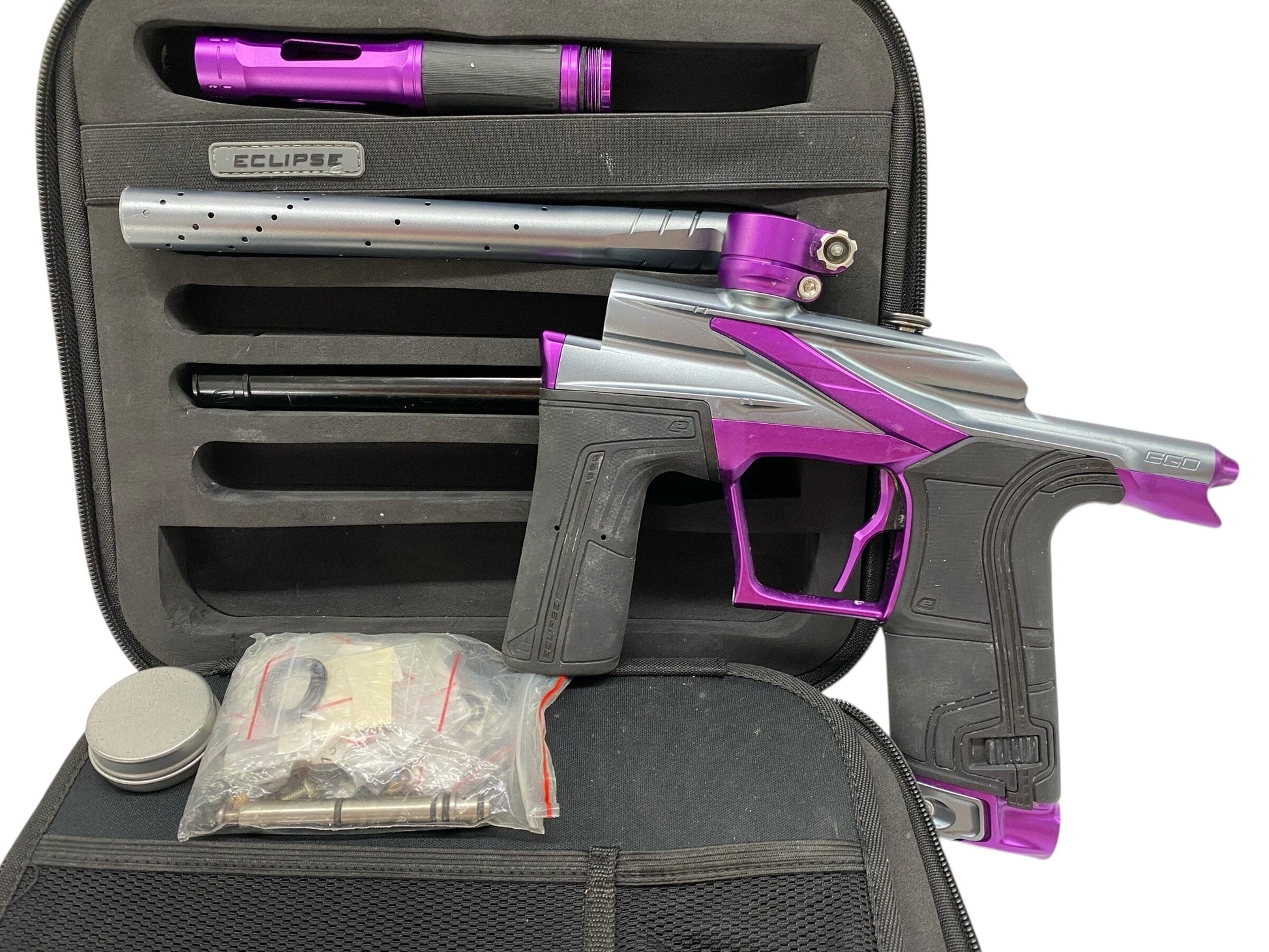 Used Planet Eclipse Lv2 Paintball Gun Grey/Purple Paintball Gun from CPXBrosPaintball Buy/Sell/Trade Paintball Markers, New Paintball Guns, Paintball Hoppers, Paintball Masks, and Hormesis Headbands