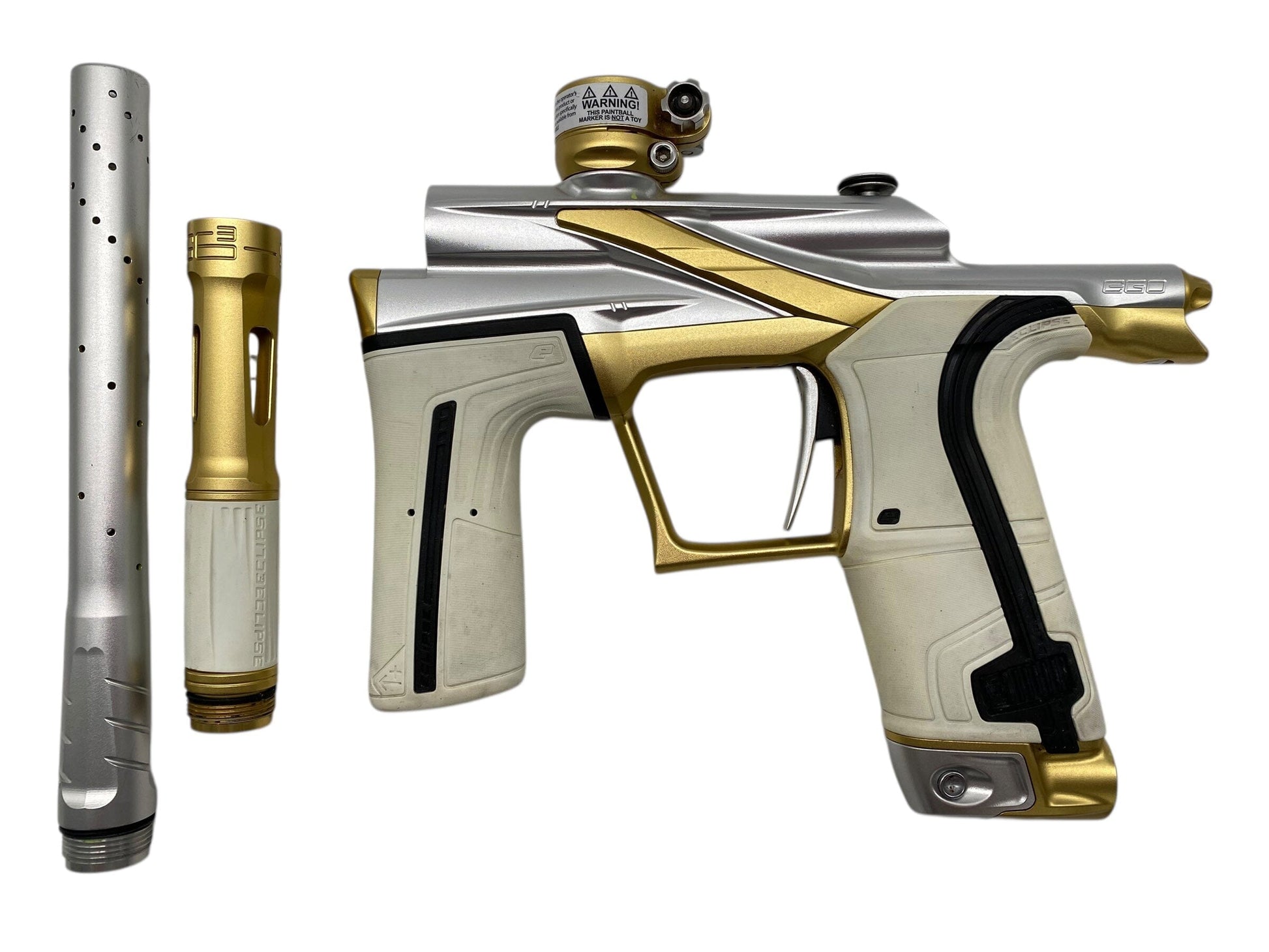 Used Planet Eclipse Lv2 Paintball Gun Silver/Gold Paintball Gun from CPXBrosPaintball Buy/Sell/Trade Paintball Markers, New Paintball Guns, Paintball Hoppers, Paintball Masks, and Hormesis Headbands