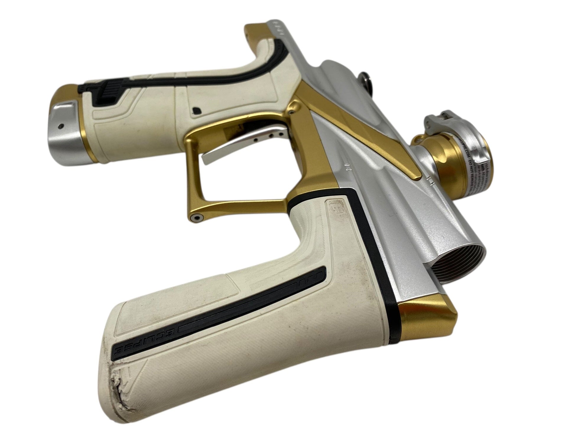 Used Planet Eclipse Lv2 Paintball Gun Silver/Gold Paintball Gun from CPXBrosPaintball Buy/Sell/Trade Paintball Markers, New Paintball Guns, Paintball Hoppers, Paintball Masks, and Hormesis Headbands