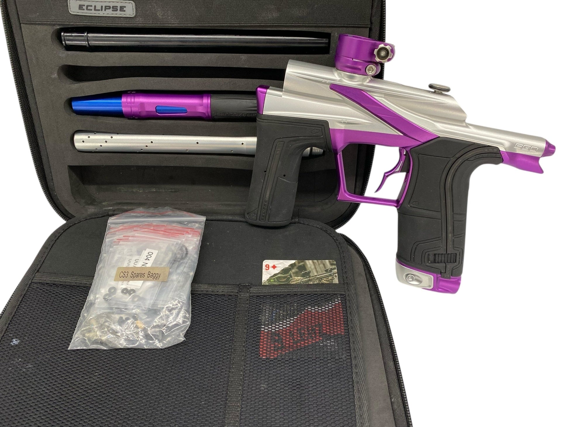 Used Planet Eclipse Lv2 Paintball Gun Silver/Purple Paintball Gun from CPXBrosPaintball Buy/Sell/Trade Paintball Markers, New Paintball Guns, Paintball Hoppers, Paintball Masks, and Hormesis Headbands