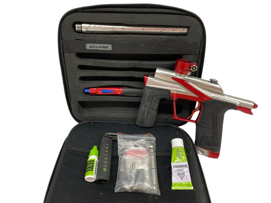Used Planet Eclipse Lv2 Paintball Gun Silver/Red Paintball Gun from CPXBrosPaintball Buy/Sell/Trade Paintball Markers, New Paintball Guns, Paintball Hoppers, Paintball Masks, and Hormesis Headbands