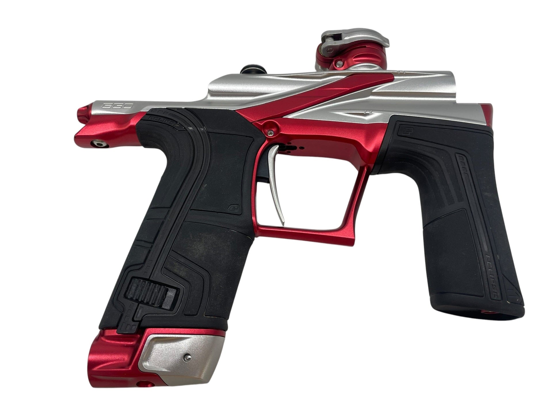 Used Planet Eclipse LV2 Silver/Red Paintball Gun Paintball Gun from CPXBrosPaintball Buy/Sell/Trade Paintball Markers, New Paintball Guns, Paintball Hoppers, Paintball Masks, and Hormesis Headbands