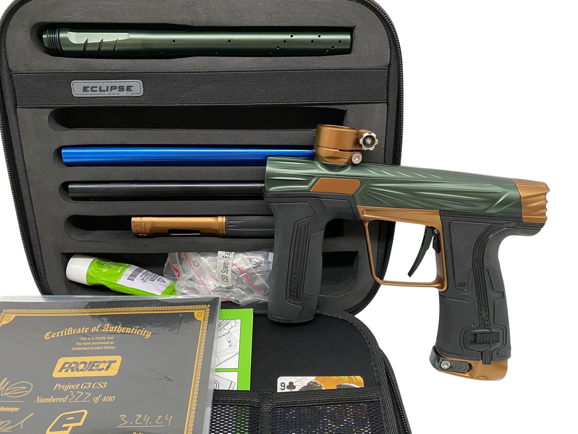 Used Planet Eclipse PROJECT CS3 Jade/Bronze Paintball Gun Paintball Gun from CPXBrosPaintball Buy/Sell/Trade Paintball Markers, New Paintball Guns, Paintball Hoppers, Paintball Masks, and Hormesis Headbands