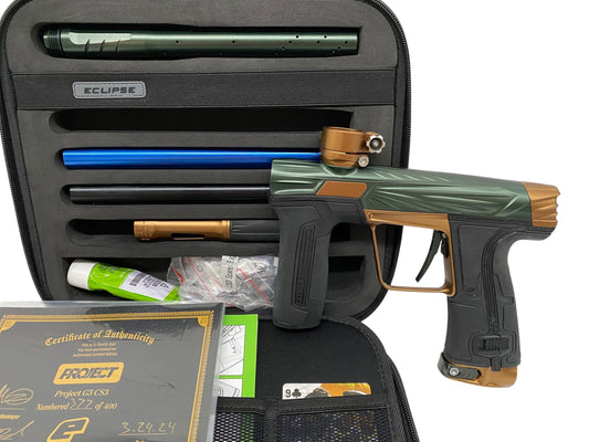 Used Planet Eclipse PROJECT CS3 Jade/Bronze Paintball Gun Paintball Gun from CPXBrosPaintball Buy/Sell/Trade Paintball Markers, New Paintball Guns, Paintball Hoppers, Paintball Masks, and Hormesis Headbands