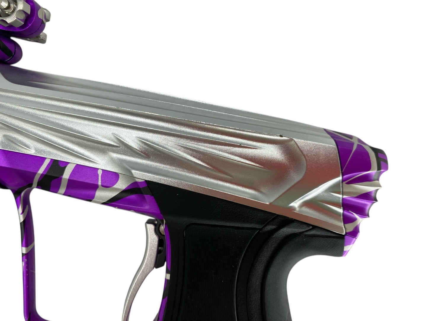 Used Planet Eclipse Project G Cs2 Paintball Gun Silver Purple Splash Paintball Gun from CPXBrosPaintball Buy/Sell/Trade Paintball Markers, New Paintball Guns, Paintball Hoppers, Paintball Masks, and Hormesis Headbands