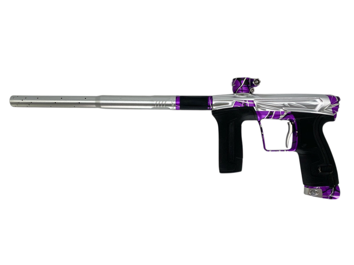 Used Planet Eclipse Project G Cs2 Paintball Gun Silver Purple Splash Paintball Gun from CPXBrosPaintball Buy/Sell/Trade Paintball Markers, New Paintball Guns, Paintball Hoppers, Paintball Masks, and Hormesis Headbands