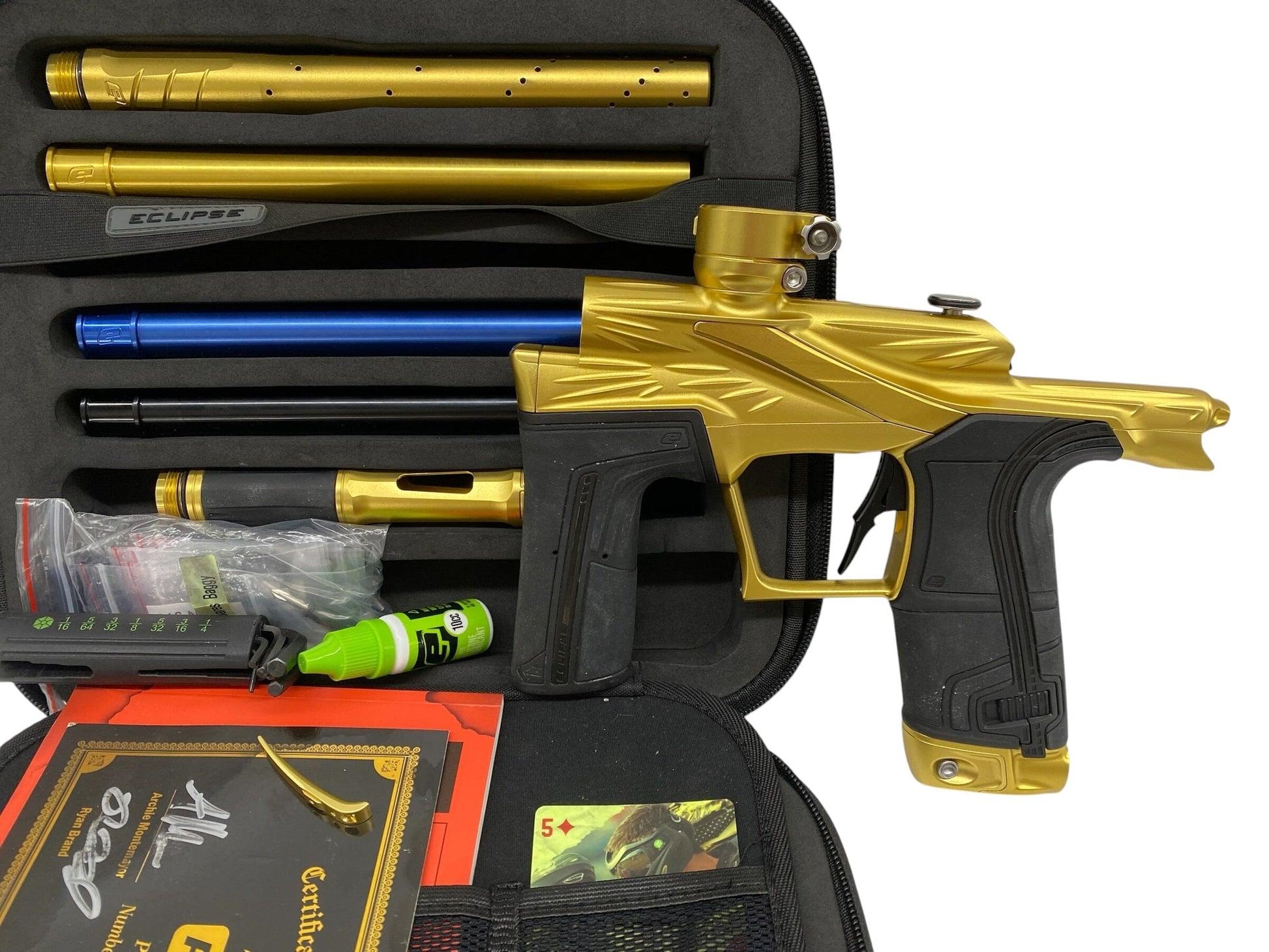 Used Planet Eclipse Project LV2 Gold/Gold Paintball Gun Paintball Gun from CPXBrosPaintball Buy/Sell/Trade Paintball Markers, New Paintball Guns, Paintball Hoppers, Paintball Masks, and Hormesis Headbands