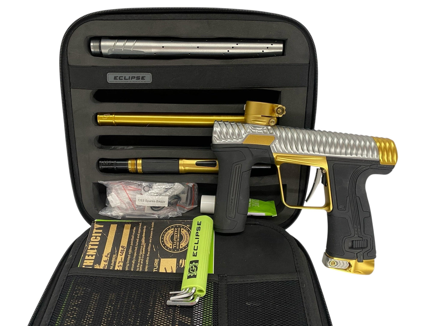 Used Planet Eclipse TWISTER Cs3 Paintball Gun Grey/Gold Paintball Gun from CPXBrosPaintball Buy/Sell/Trade Paintball Markers, New Paintball Guns, Paintball Hoppers, Paintball Masks, and Hormesis Headbands