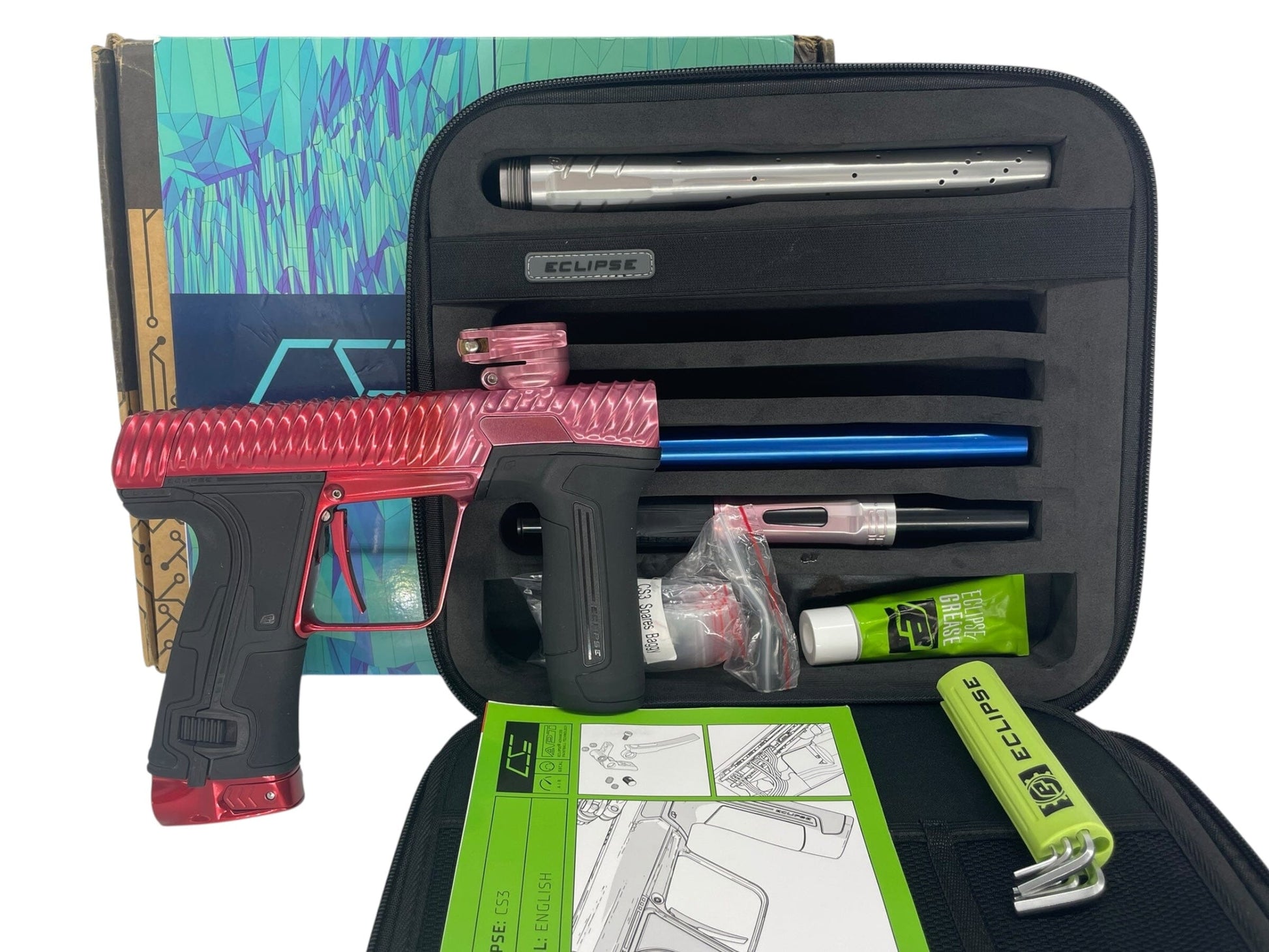 Used Planet Eclipse Twister Cs3 Paintball Gun Red/Pink/Silver Fade Paintball Gun from CPXBrosPaintball Buy/Sell/Trade Paintball Markers, New Paintball Guns, Paintball Hoppers, Paintball Masks, and Hormesis Headbands