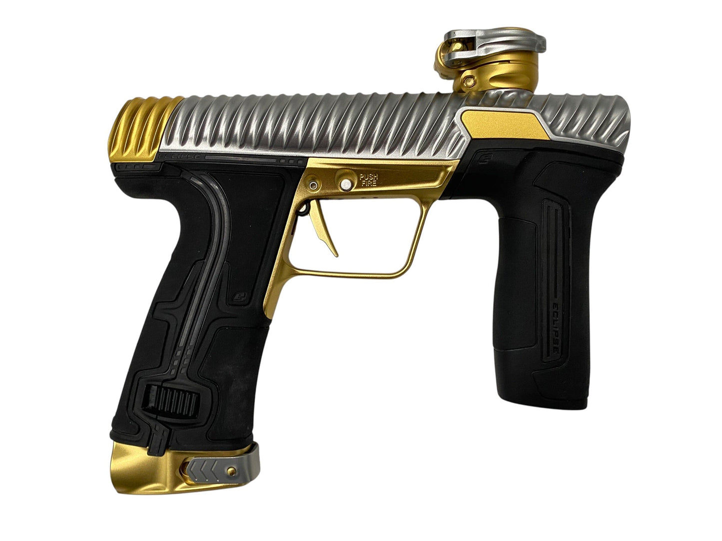 Used Planet Eclipse TWISTER CS3 Silver/Gold Paintball Gun with Mech Kit Paintball Gun from CPXBrosPaintball Buy/Sell/Trade Paintball Markers, New Paintball Guns, Paintball Hoppers, Paintball Masks, and Hormesis Headbands