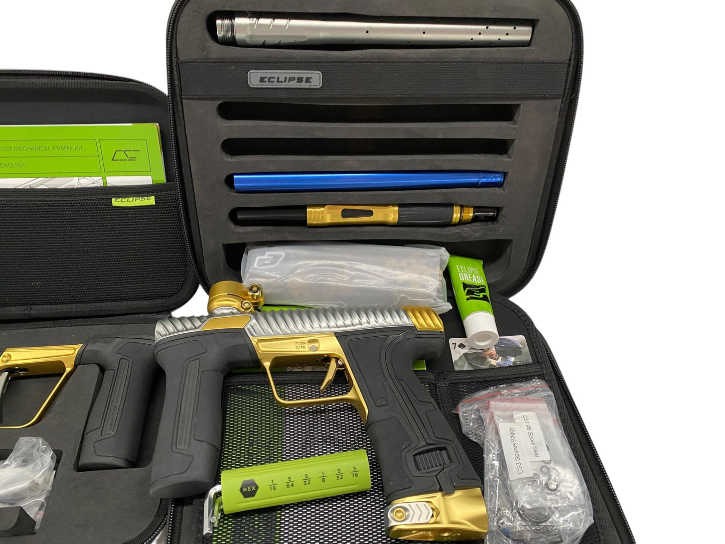 Used Planet Eclipse TWISTER CS3 Silver/Gold Paintball Gun with Mech Kit Paintball Gun from CPXBrosPaintball Buy/Sell/Trade Paintball Markers, New Paintball Guns, Paintball Hoppers, Paintball Masks, and Hormesis Headbands
