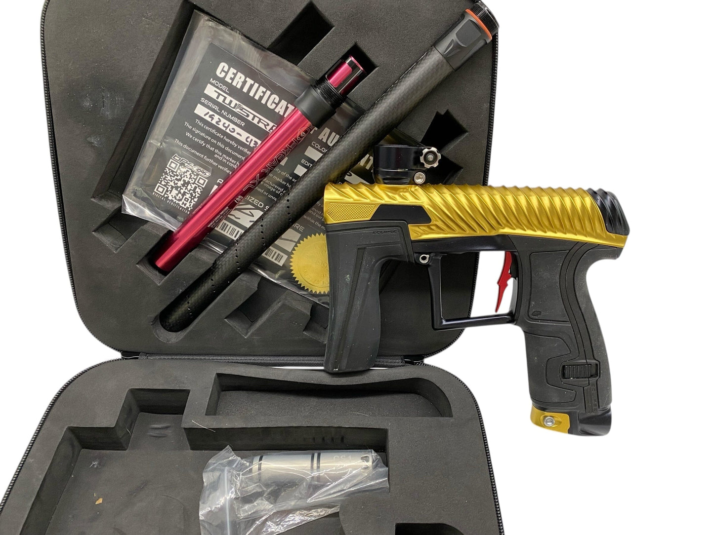 Used Planet Eclipse Twister Geo 4 Paintball Gun Gold/Black Paintball Gun from CPXBrosPaintball Buy/Sell/Trade Paintball Markers, New Paintball Guns, Paintball Hoppers, Paintball Masks, and Hormesis Headbands