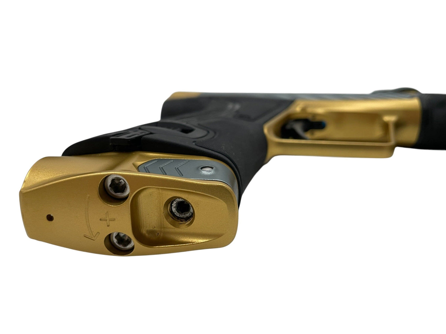 Used Planet Eclipse TWISTER Geo R5 Grey/Gold Paintball Gun Paintball Gun from CPXBrosPaintball Buy/Sell/Trade Paintball Markers, New Paintball Guns, Paintball Hoppers, Paintball Masks, and Hormesis Headbands