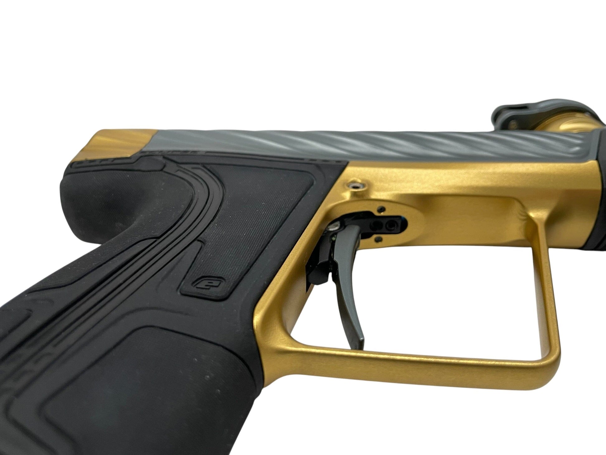 Used Planet Eclipse TWISTER Geo R5 Grey/Gold Paintball Gun Paintball Gun from CPXBrosPaintball Buy/Sell/Trade Paintball Markers, New Paintball Guns, Paintball Hoppers, Paintball Masks, and Hormesis Headbands
