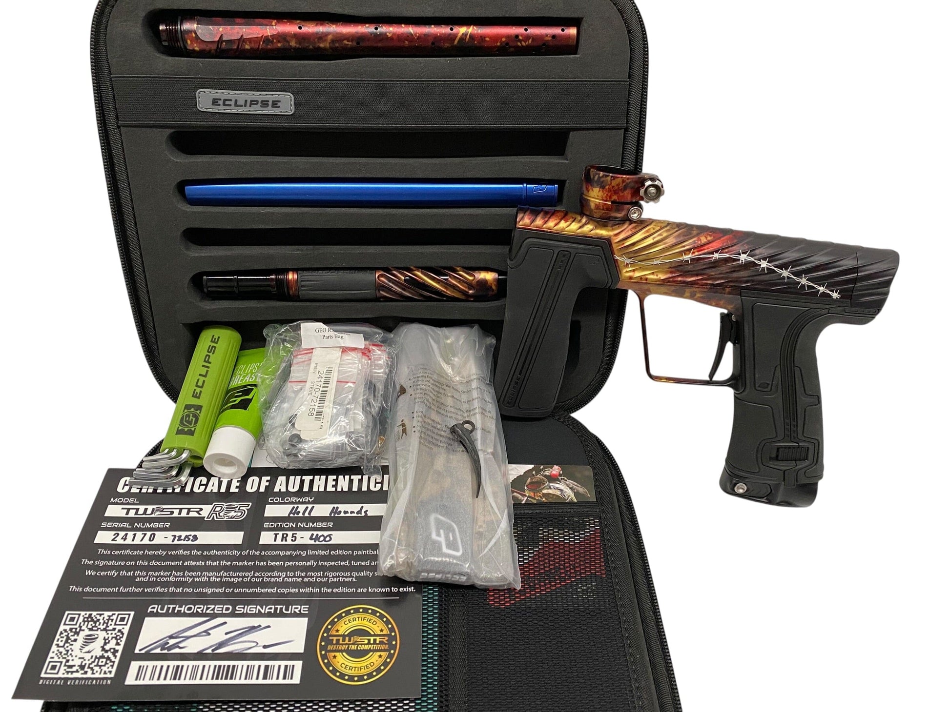 Used Planet Eclipse TWISTER Geo R5 "Hells Hounds" Paintball Gun Paintball Gun from CPXBrosPaintball Buy/Sell/Trade Paintball Markers, New Paintball Guns, Paintball Hoppers, Paintball Masks, and Hormesis Headbands