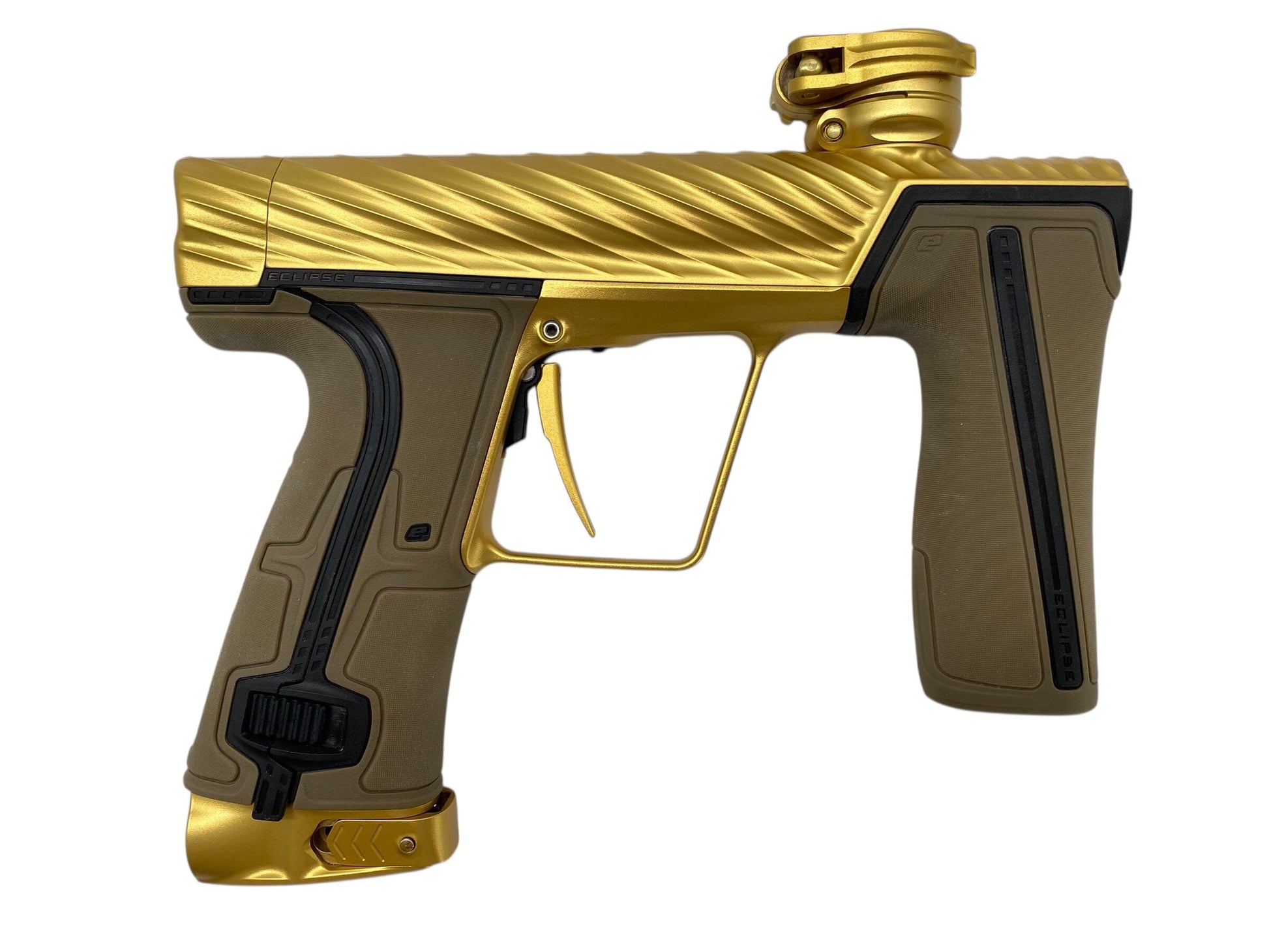 Used Planet Eclipse Twister Geo R5 Paintball Gun Gold Paintball Gun from CPXBrosPaintball Buy/Sell/Trade Paintball Markers, New Paintball Guns, Paintball Hoppers, Paintball Masks, and Hormesis Headbands