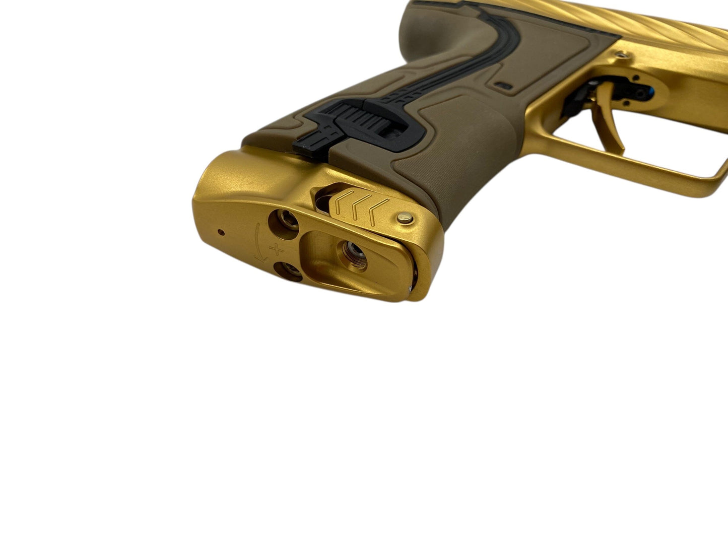 Used Planet Eclipse Twister Geo R5 Paintball Gun Gold Paintball Gun from CPXBrosPaintball Buy/Sell/Trade Paintball Markers, New Paintball Guns, Paintball Hoppers, Paintball Masks, and Hormesis Headbands