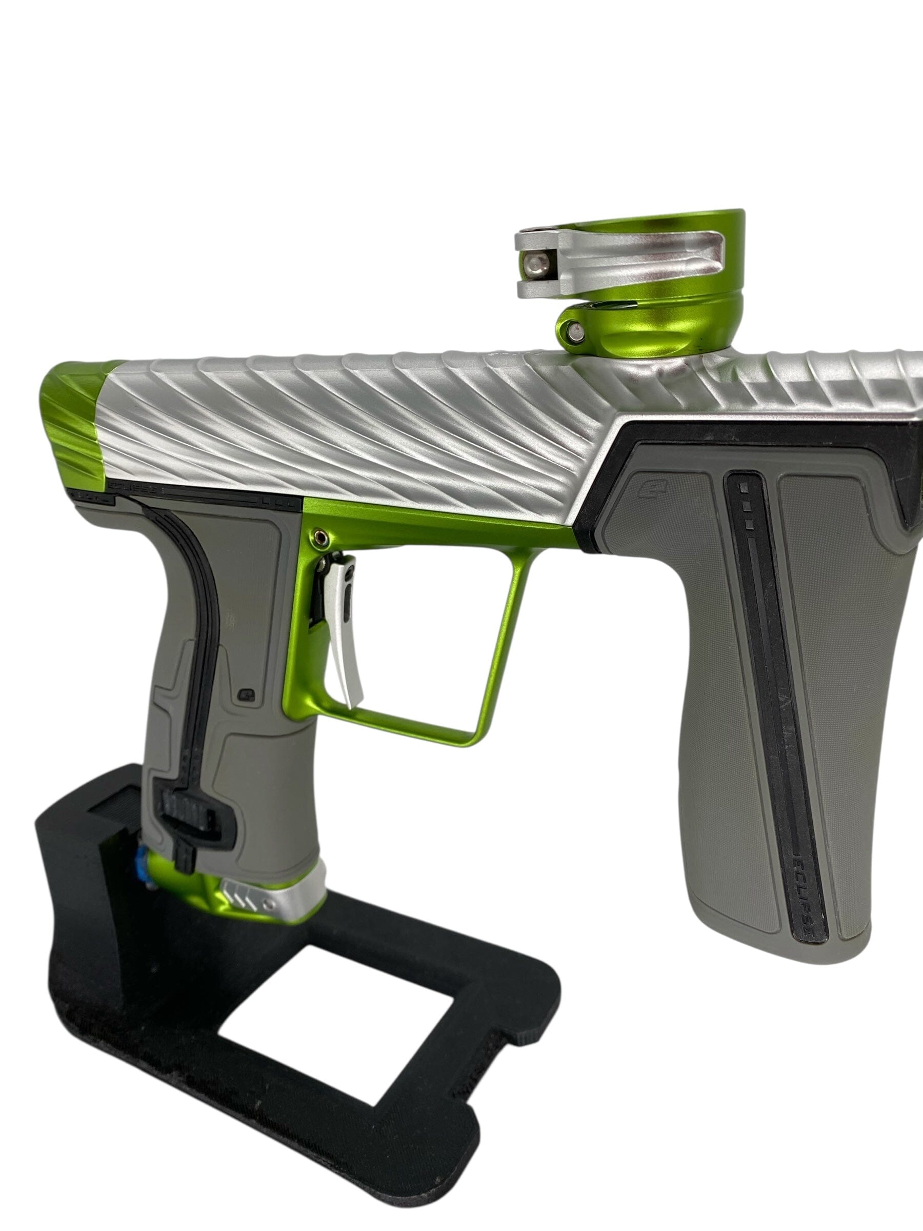 Used Planet Eclipse Twister Geo R5 Paintball Gun Silver/Green Paintball Gun from CPXBrosPaintball Buy/Sell/Trade Paintball Markers, New Paintball Guns, Paintball Hoppers, Paintball Masks, and Hormesis Headbands