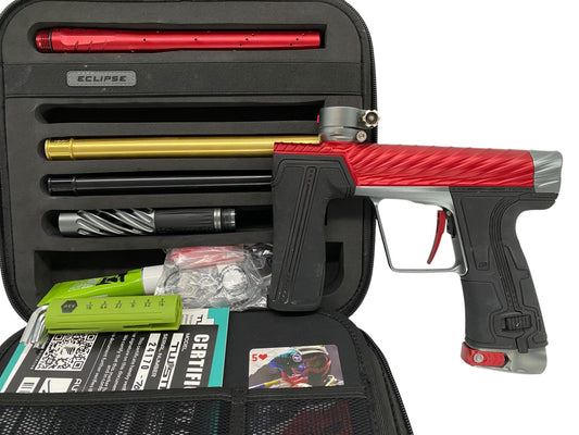 Used Planet Eclipse TWISTER Geo R5 Red/Pewter Paintball Gun Paintball Gun from CPXBrosPaintball Buy/Sell/Trade Paintball Markers, New Paintball Guns, Paintball Hoppers, Paintball Masks, and Hormesis Headbands