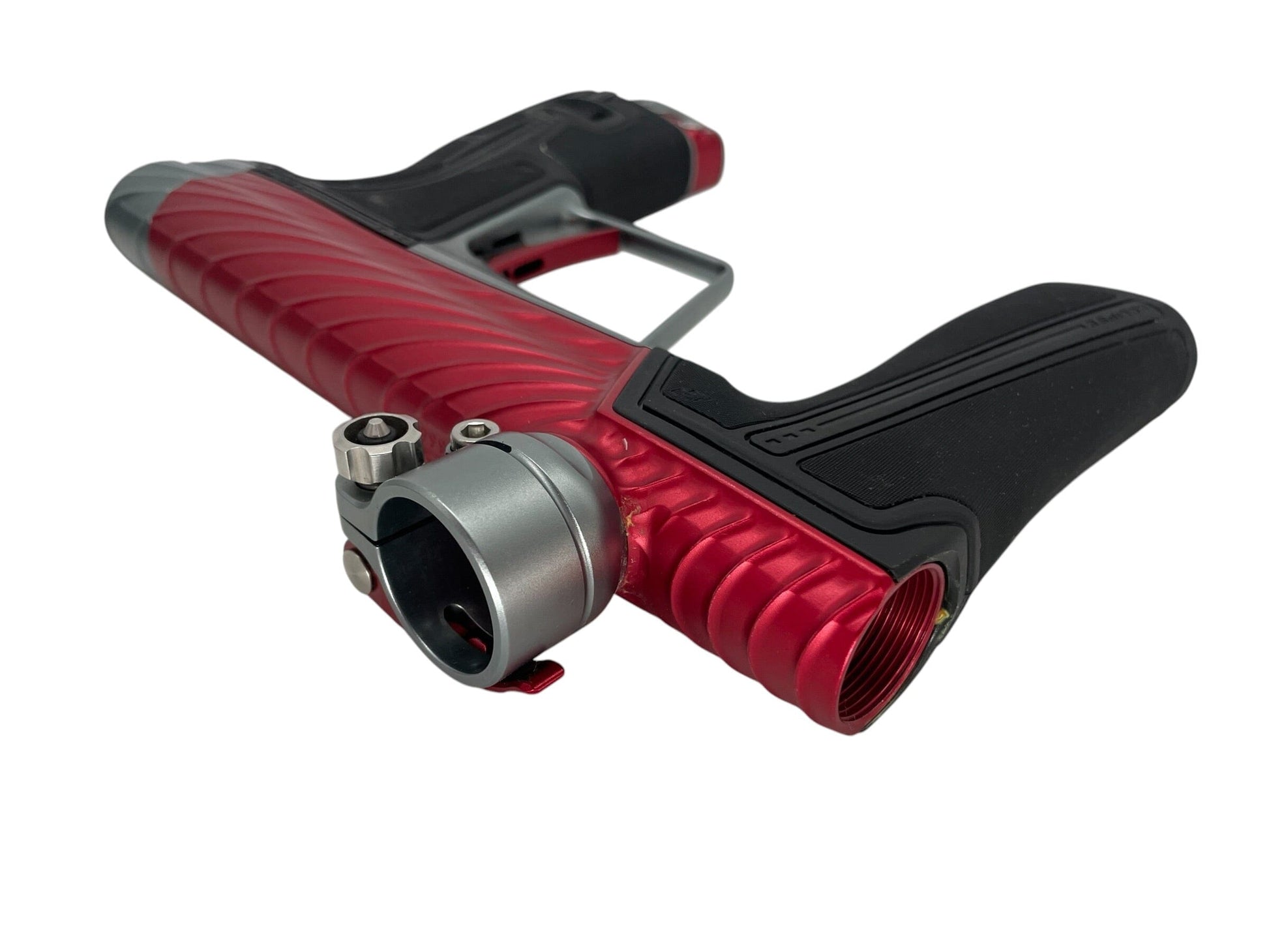 Used Planet Eclipse TWISTER Geo R5 Red/Pewter Paintball Gun Paintball Gun from CPXBrosPaintball Buy/Sell/Trade Paintball Markers, New Paintball Guns, Paintball Hoppers, Paintball Masks, and Hormesis Headbands