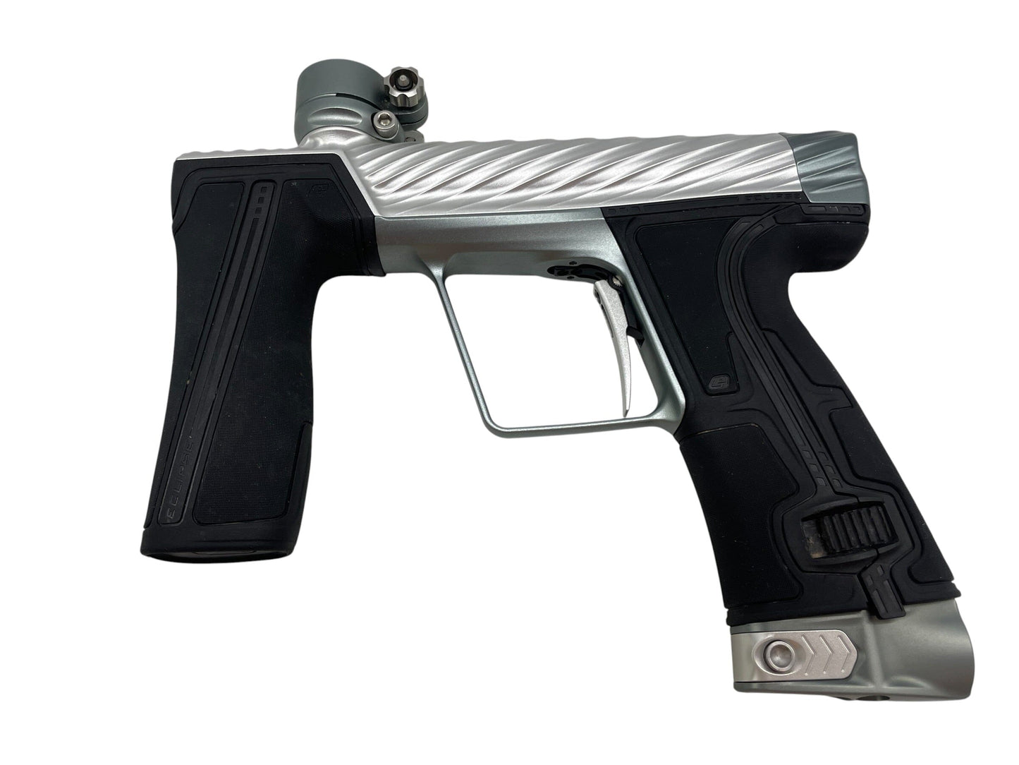 Used Planet Eclipse TWISTER Geo R5 Silver/Grey Paintball Gun Paintball Gun from CPXBrosPaintball Buy/Sell/Trade Paintball Markers, New Paintball Guns, Paintball Hoppers, Paintball Masks, and Hormesis Headbands