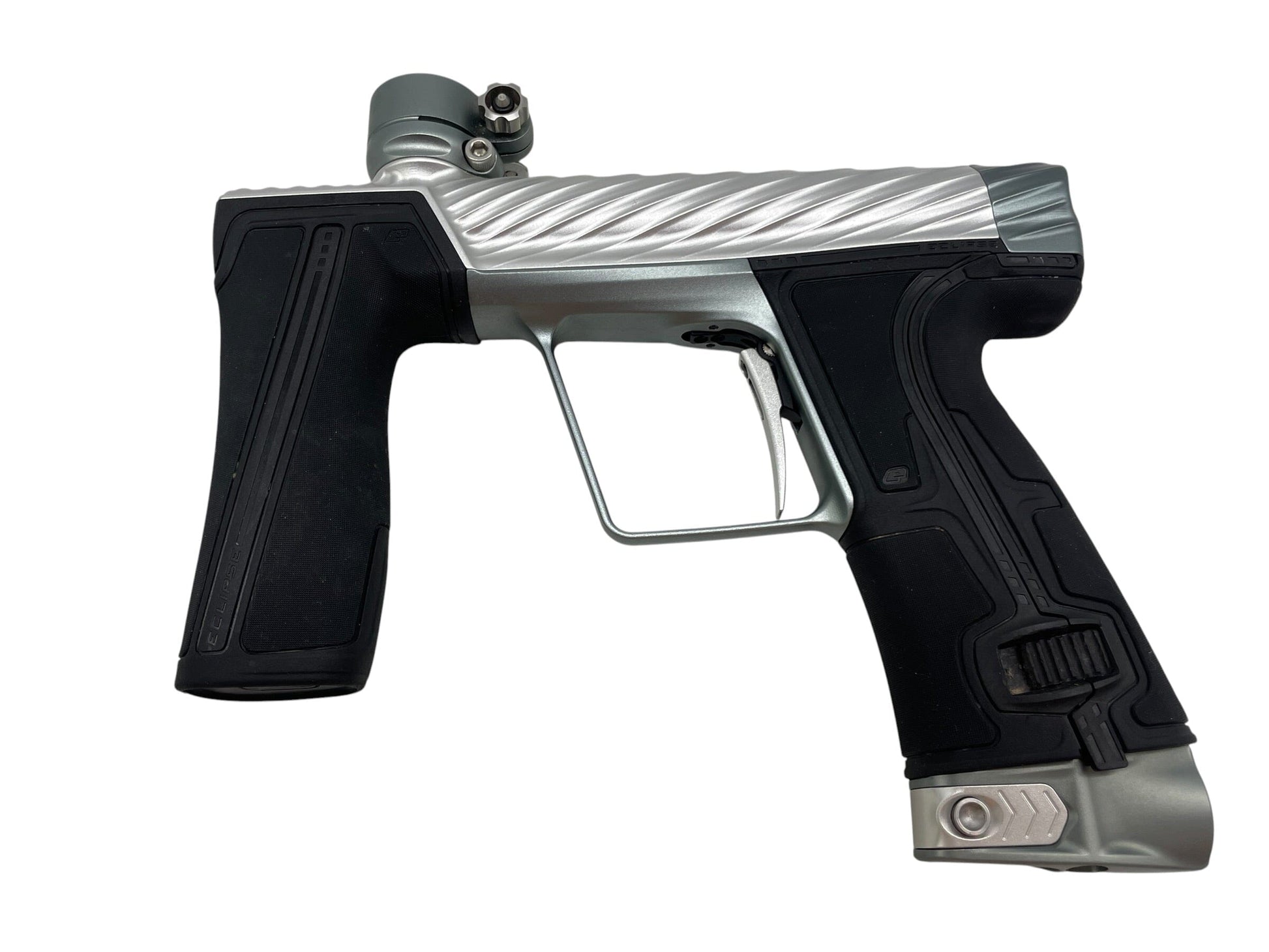 Used Planet Eclipse TWISTER Geo R5 Silver/Grey Paintball Gun Paintball Gun from CPXBrosPaintball Buy/Sell/Trade Paintball Markers, New Paintball Guns, Paintball Hoppers, Paintball Masks, and Hormesis Headbands