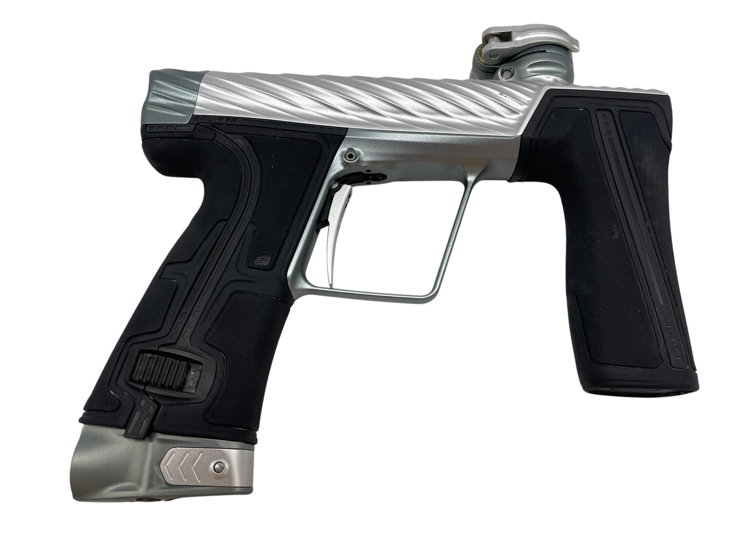 Used Planet Eclipse TWISTER Geo R5 Silver/Grey Paintball Gun Paintball Gun from CPXBrosPaintball Buy/Sell/Trade Paintball Markers, New Paintball Guns, Paintball Hoppers, Paintball Masks, and Hormesis Headbands