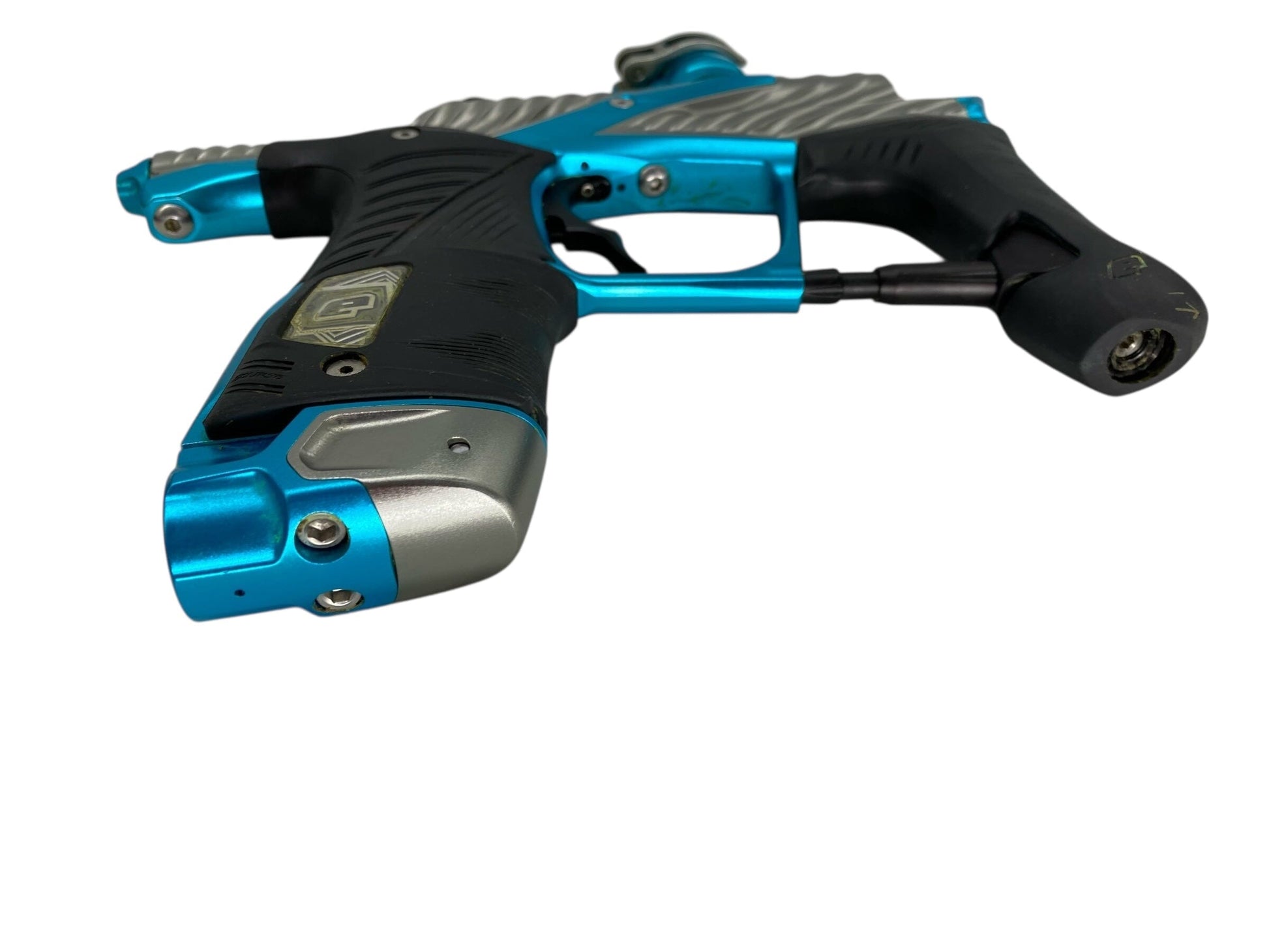 Used Planet Eclipse Twister Lv1.6 Paintball Gun Grey/Teal Paintball Gun from CPXBrosPaintball Buy/Sell/Trade Paintball Markers, New Paintball Guns, Paintball Hoppers, Paintball Masks, and Hormesis Headbands