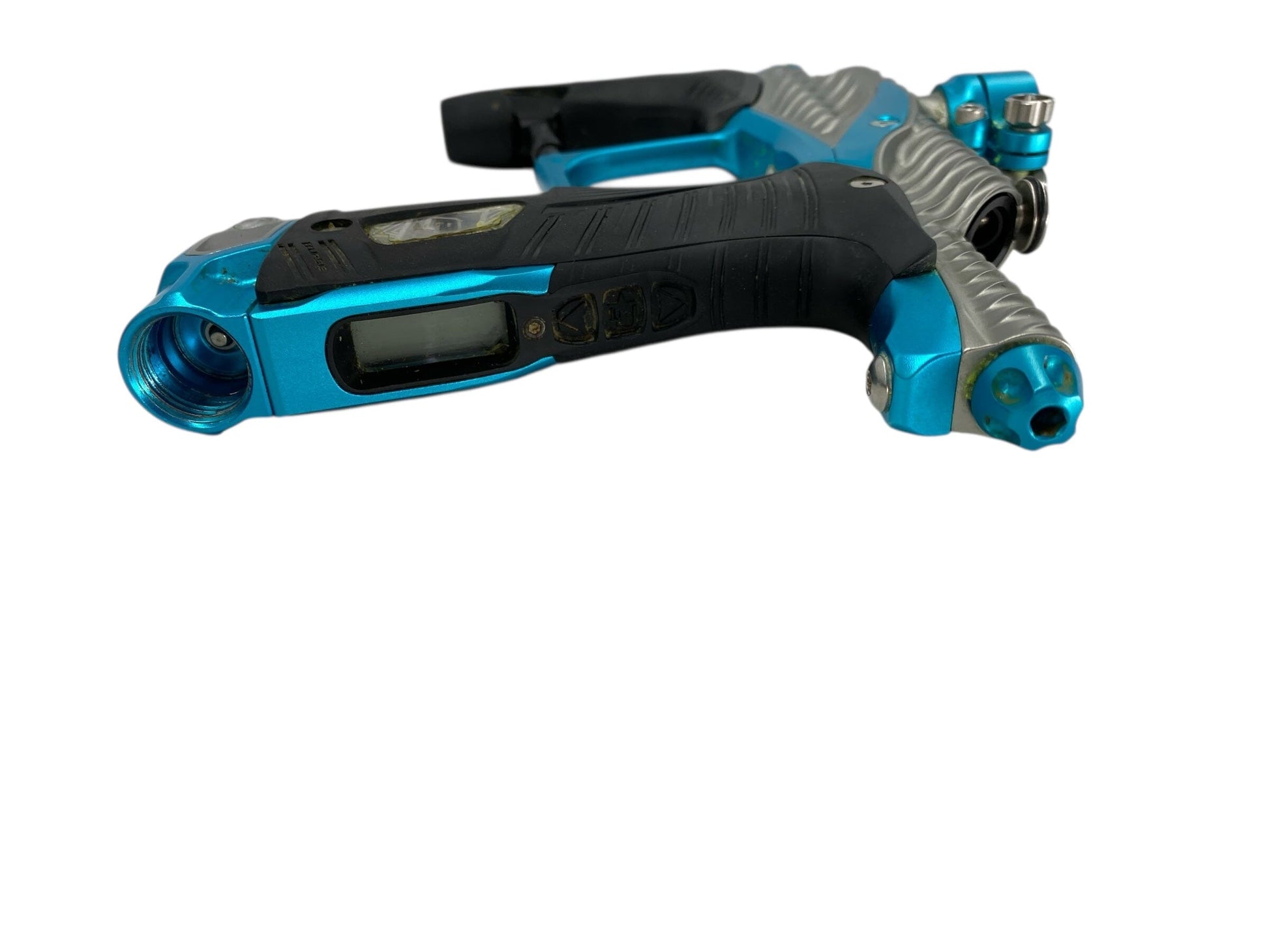 Used Planet Eclipse Twister Lv1.6 Paintball Gun Grey/Teal Paintball Gun from CPXBrosPaintball Buy/Sell/Trade Paintball Markers, New Paintball Guns, Paintball Hoppers, Paintball Masks, and Hormesis Headbands